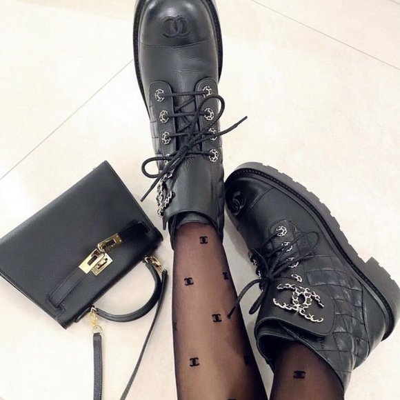 Lux Logo Words B-Prints Nylon Women’s Pantyhose Stretchy Charcoal Black Print - Picture 16 of 17